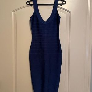 Herve Leger Womens' Bandage Sheath Bodycon Dress/Navy Blue-Size S